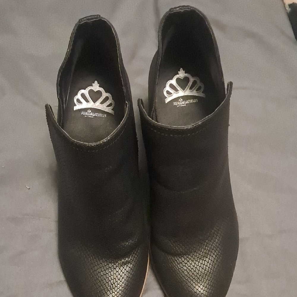 Fergalicious Black Ankle Booties with Pointed Toe